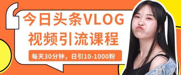今日头条VLOG视频引流技术，每天30分钟，日引10-1000粉-清华无忧课程网
