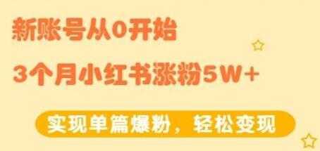 小红书涨粉变现《新账号从0开始3个月小红书涨粉5W+》实现单篇爆粉-清华无忧课程网