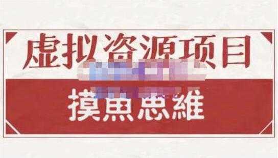 摸鱼思维《虚拟资源掘金课》虚拟资源项目全套玩法-清华无忧课程网