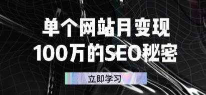 单个网站月变现《100万的SEO秘密》-清华无忧课程网