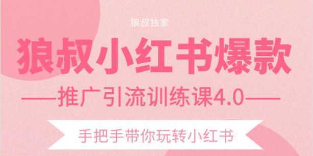 图片[1]-狼叔小红书爆款推广引流训练课4.0，手把手带你玩转小红书-清华无忧课程网
