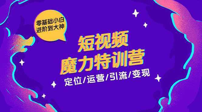 零基础小白进阶到大神《短视频魔力特训营》定位-运营-引流-变现-清华无忧课程网