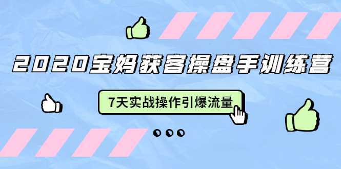 图片[1]-2020宝妈获客操盘手训练营：7天实战操作引爆 母婴、都市、购物宝妈流量-清华无忧课程网