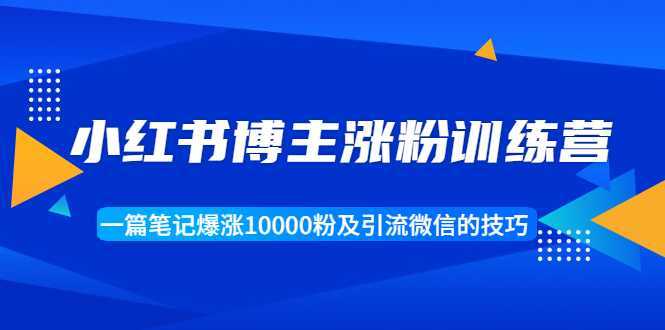 小红书博主涨粉训练营：一篇笔记爆涨10000粉及引流微信的技巧-清华无忧课程网
