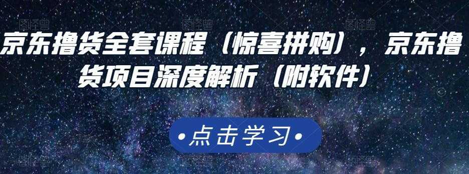 京东撸货全套课程（惊喜拼购），京东撸货项目深度解析（附软件）-清华无忧课程网