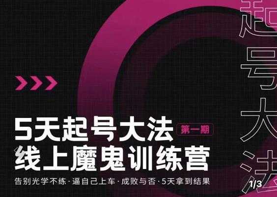 大播·五天起号魔鬼训练营，告别光学不练，逼自己上车，成败与否，5天拿到结果-清华无忧课程网