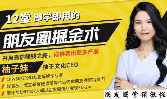 【营销必学】12堂学之即用的朋友圈掘金术：开启你的副业赚钱之路-清华无忧课程网