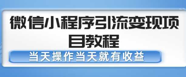 微信小程序引流变现项目教程，当天操作当天就有收益，变现不再是难事-清华无忧课程网