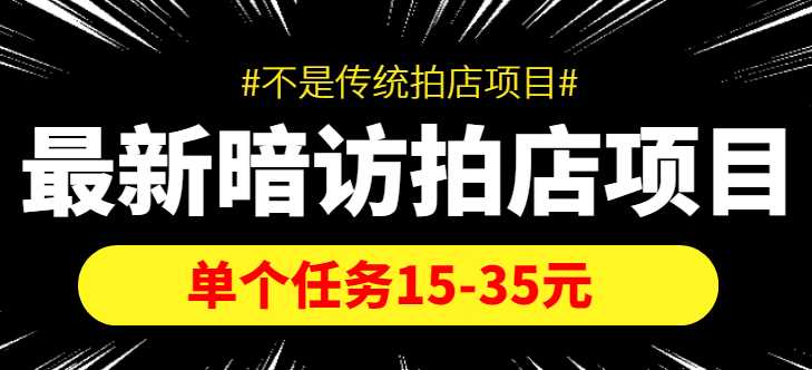 图片[1]-最新暗访拍店信息差项目，单个任务15-35元（不是传统拍店项目）-清华无忧课程网