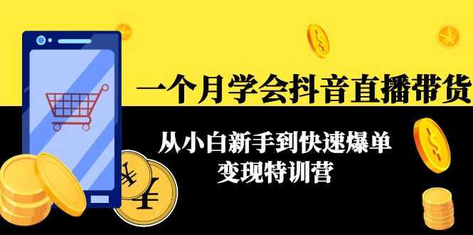 一个月学会抖音直播带货：从小白新手到快速爆单变现特训营(63节课)-清华无忧课程网