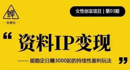 图片[1]-资料IP变现，能稳定日赚3000起的持续性盈利玩法-清华无忧课程网