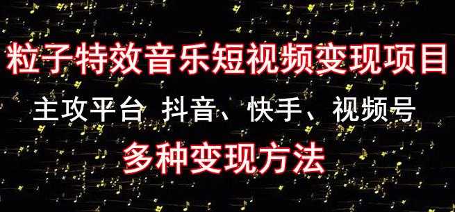 黄岛主《粒子特效音乐短视频变现项目》主攻平台抖音、快手、视频号多种变现方法-清华无忧课程网