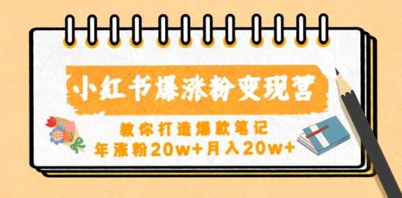 小红书爆涨粉变现营，教你打造爆款笔记，年涨粉20w+月入20w-清华无忧课程网