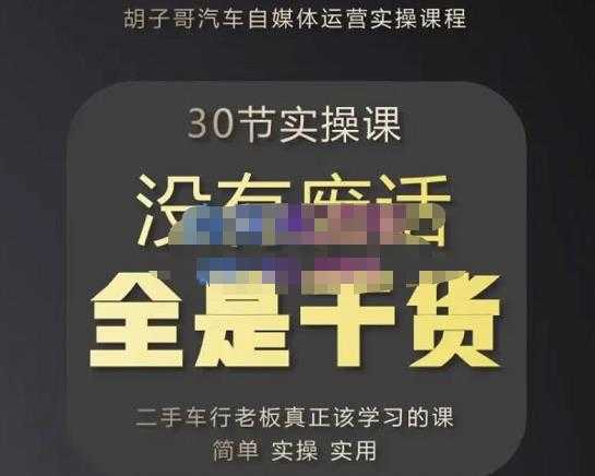 图片[1]-胡子哥·汽车自媒体运营实操课，汽车新媒体二手车短视频运营教程-价值8888元-清华无忧课程网