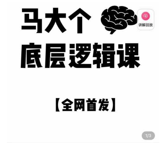 马大个·底层逻辑课，51节底层逻辑智慧课-价值1980元-清华无忧课程网