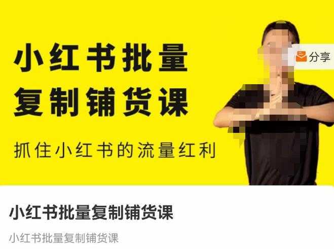 图片[1]-张宾·小红书批量复制铺货课，抓住小红书的流量红利 （更新2023年2月）-清华无忧课程网