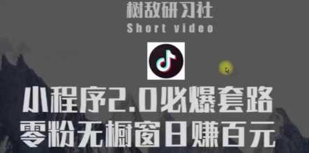 树敌研习社6月抖音赚钱课程：抖音小程序2.0必爆套路零粉无橱窗日赚百元玩法-清华无忧课程网
