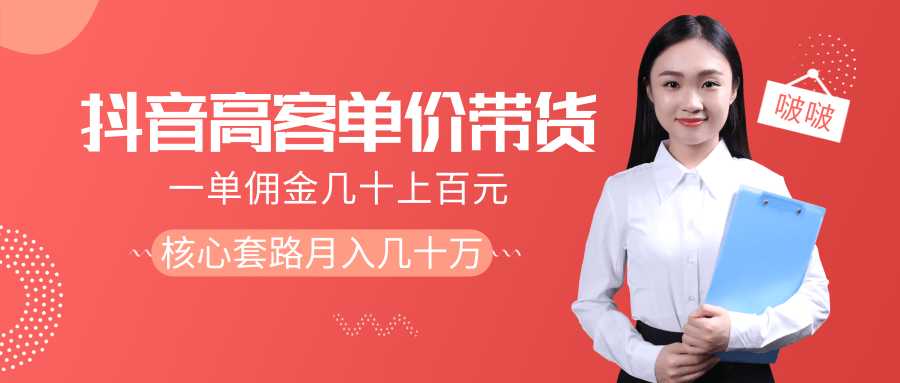 抖音高单价带货项目，一单佣金几十上百元，核心套路月入几十万（共3节）-清华无忧课程网