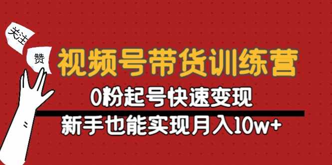 视频号带货训练营：0粉起号快速变现，新手也能实现月入10w+-清华无忧课程网