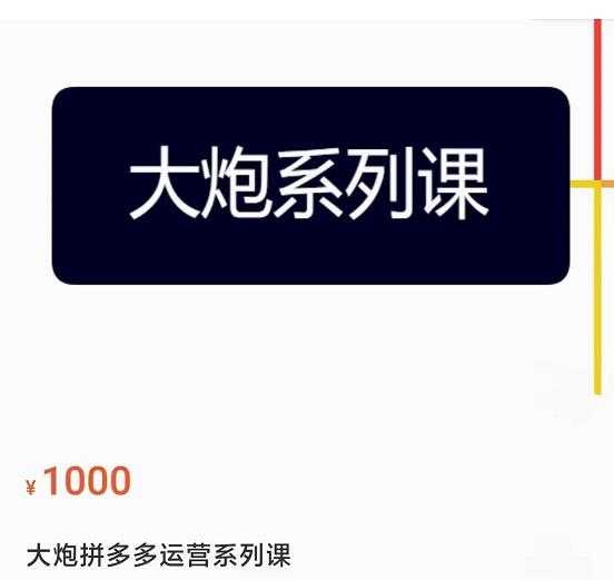 图片[1]-大炮拼多多运营系列课，各类​玩法合集，拼多多运营玩法实操-清华无忧课程网