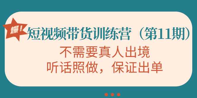 视频带货训练营，不需要真人出境，听话照做，保证出单（第11期）-清华无忧课程网